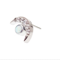 Moon Opal CZ threadless Top Titanium