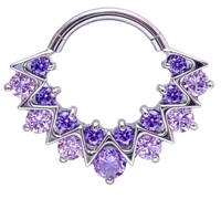 Amethyst CZ 16g 8mm Titanium Clicker