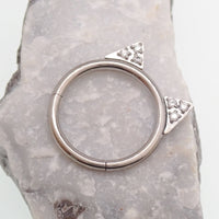Implant Titanium Cat Ear CZ Hinged Clicker, Helix, conch