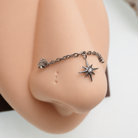 Implant Titanium CZ Star Chain Piercing Add-on