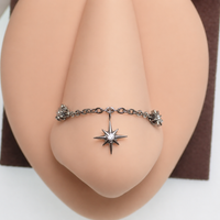 Implant Titanium CZ Star Chain Piercing Add-on