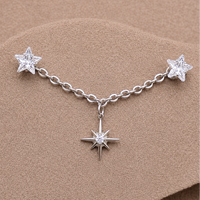 Implant Titanium CZ Star Chain Piercing Add-on