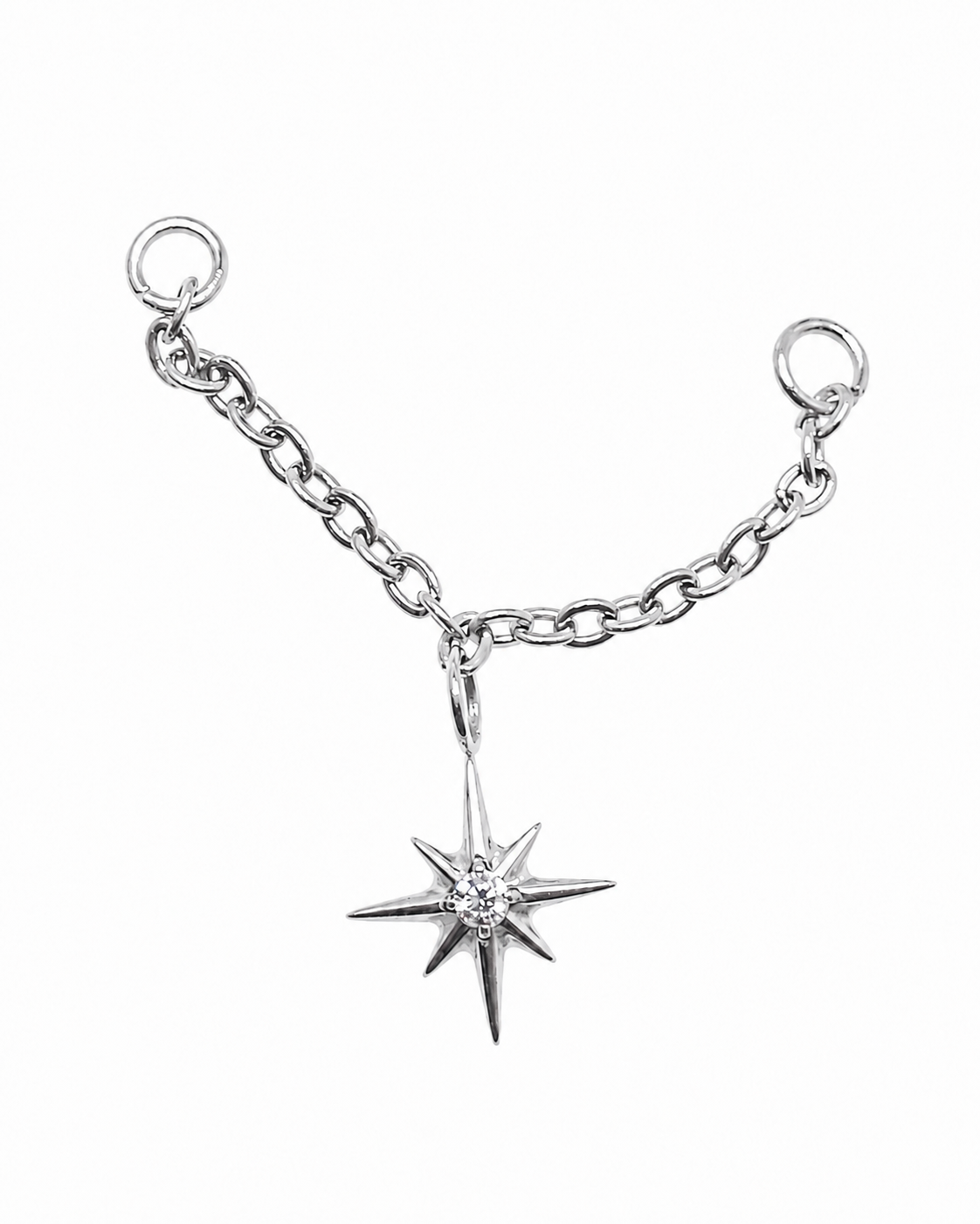 Implant Titanium CZ Star Chain Piercing Add-on