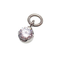 CZ Jeweled Titanium Charm