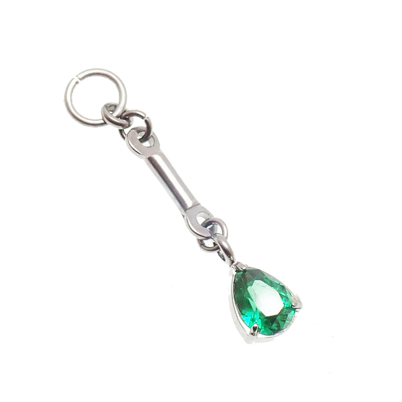 Drop CZ  Dangle Titanium Charm