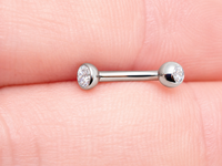 Threadless CZ curve 16g 6mm/8mm implant titanium