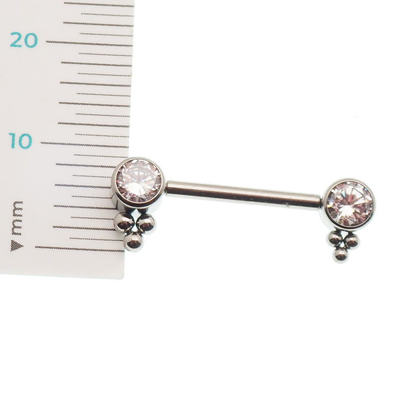 Threadless Complete Nipple Barbell 14g/14mm