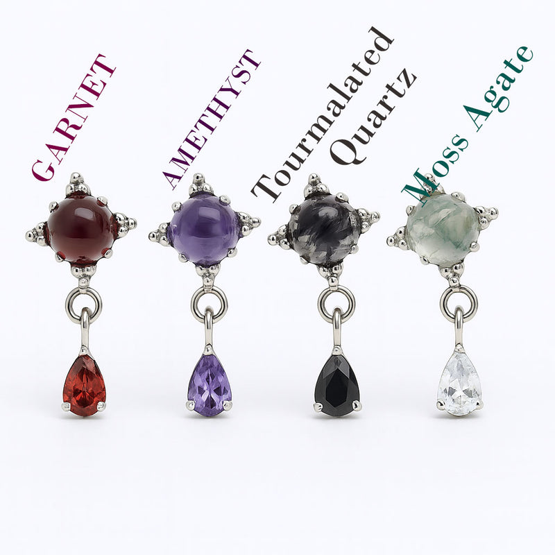 Internally threaded Natural Stone Drop 0.9
