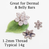 CZ titanium Flower 1.2mm thread (14g)