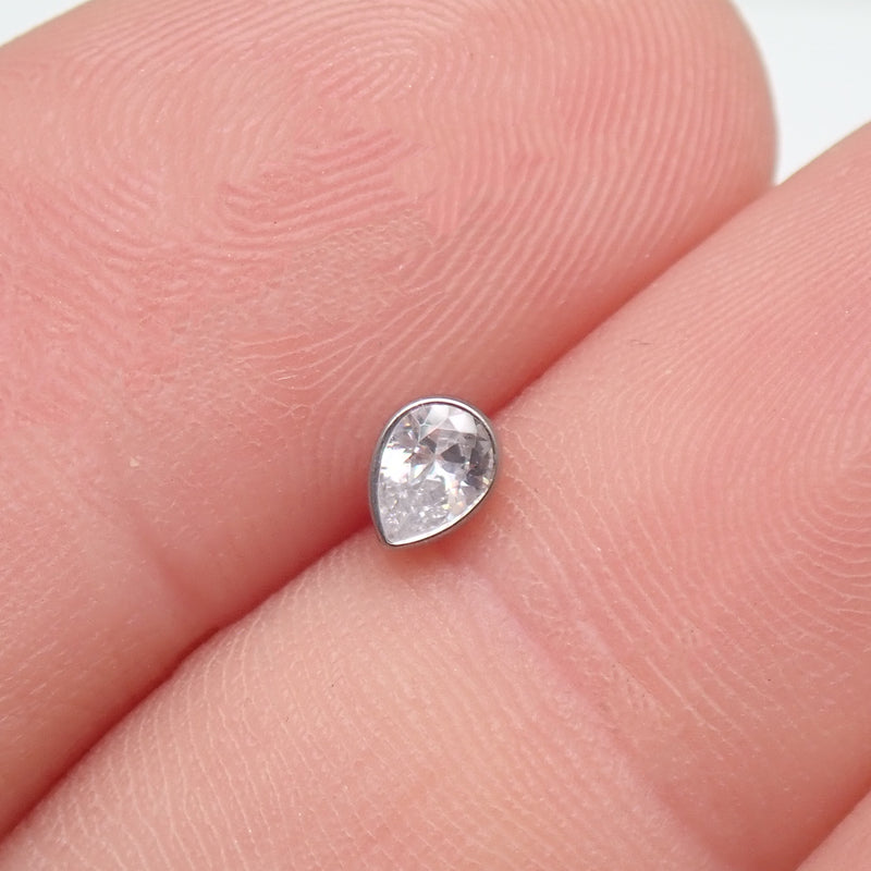 Internally Threaded Teardrop Bezel CZ  (1.2mm)