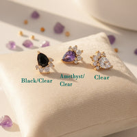 14k Gold CZ Cluster Threadless Top