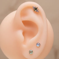 Moss Agate Marquise 0.9mm thread