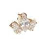 Internally Threaded PVD Gold Triple CZ Top  (0.9mm)