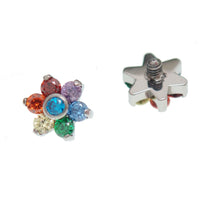 Internally Threaded Multi CZ Flower (1.2mm)