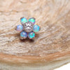 Internally Threaded Opal Flower  1.2mm thread