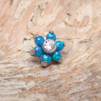 Internally Threaded Opal Flower  1.2mm thread