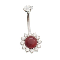 Garnet Belly Ring 14g -10mm