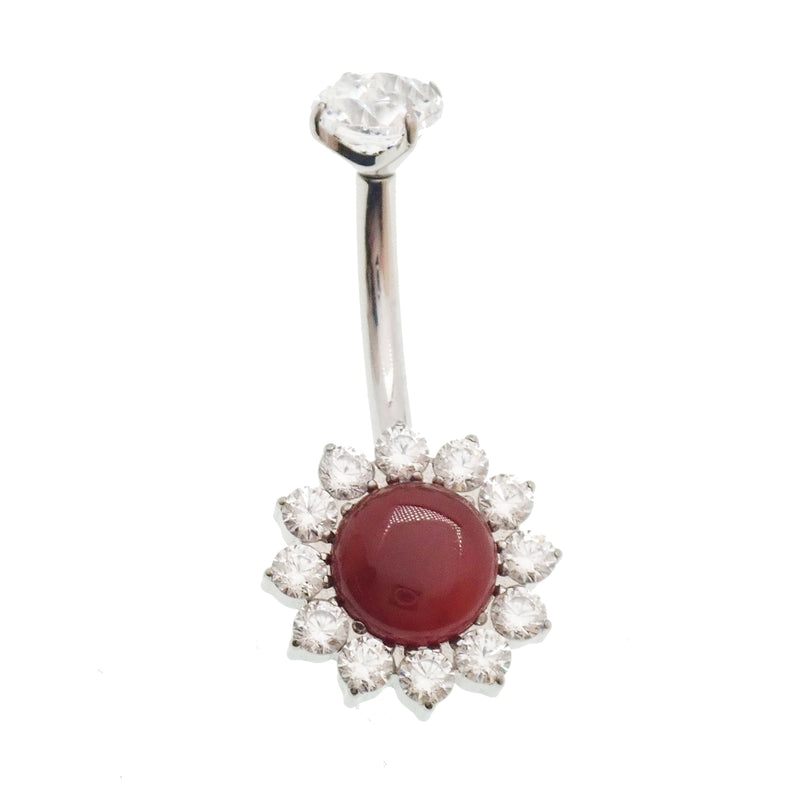 Garnet Belly Ring 14g -10mm