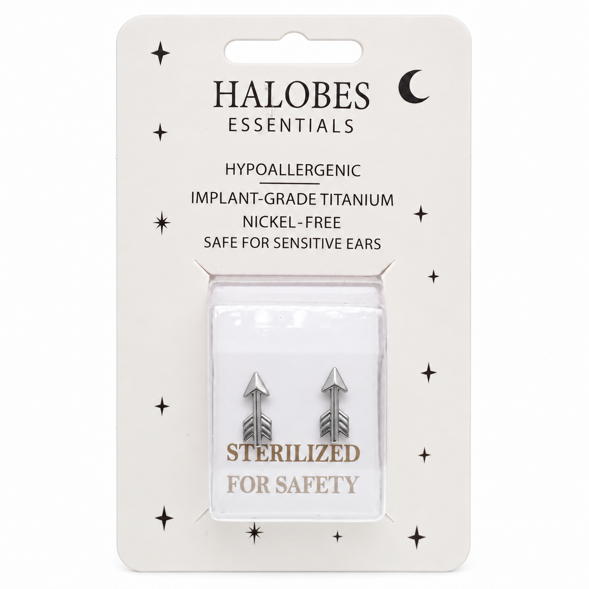Sterilized Titanium Earrings • Implant-Grade Arrow Stud Earrings