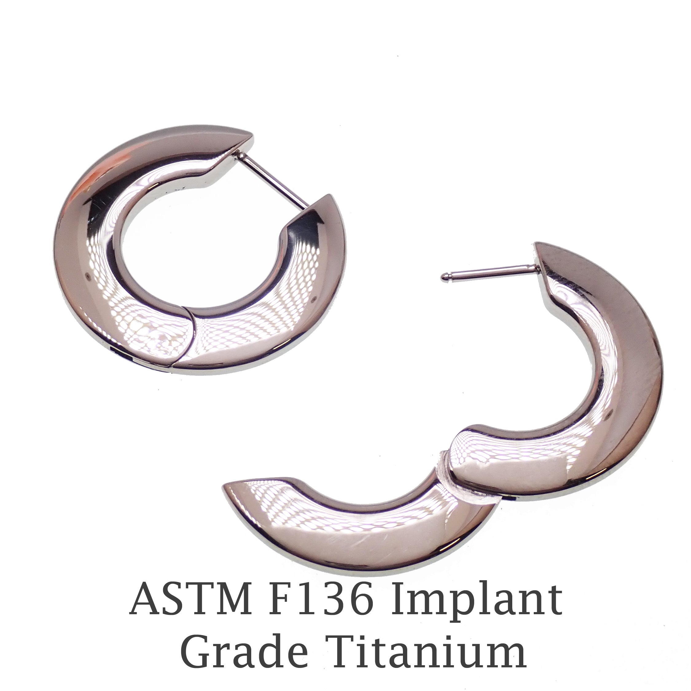 Implant Titanium Silhouette Hoops 20g ,10mm, Sold in Pairs