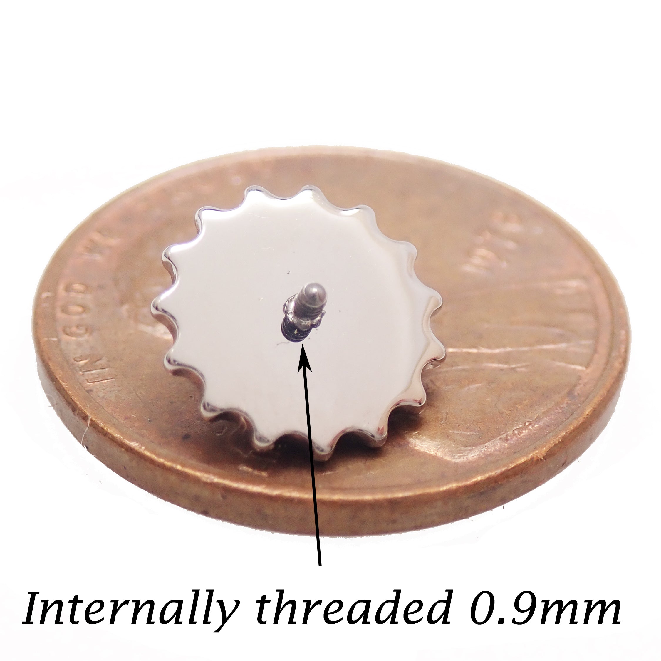 Moss Agate internally Threaded Mandala  0.9mm thread - magpie body jewelry