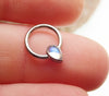 16g Moonstone Teardrop Titanium Clicker