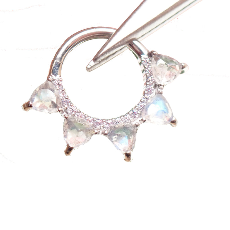 Moon Stone Titanium Clicker 16g-8mm