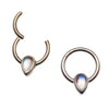 16g Moonstone Teardrop Titanium Clicker