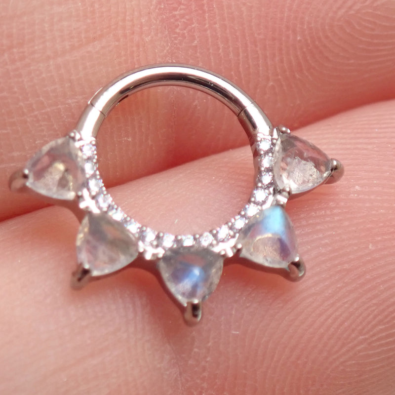Moon Stone Titanium Clicker 16g-8mm