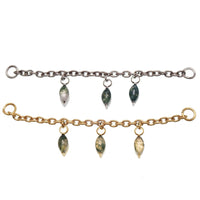 Moss Agate stone Titanium Chain
