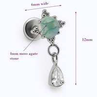 Internally threaded Natural Stone Drop 0.9