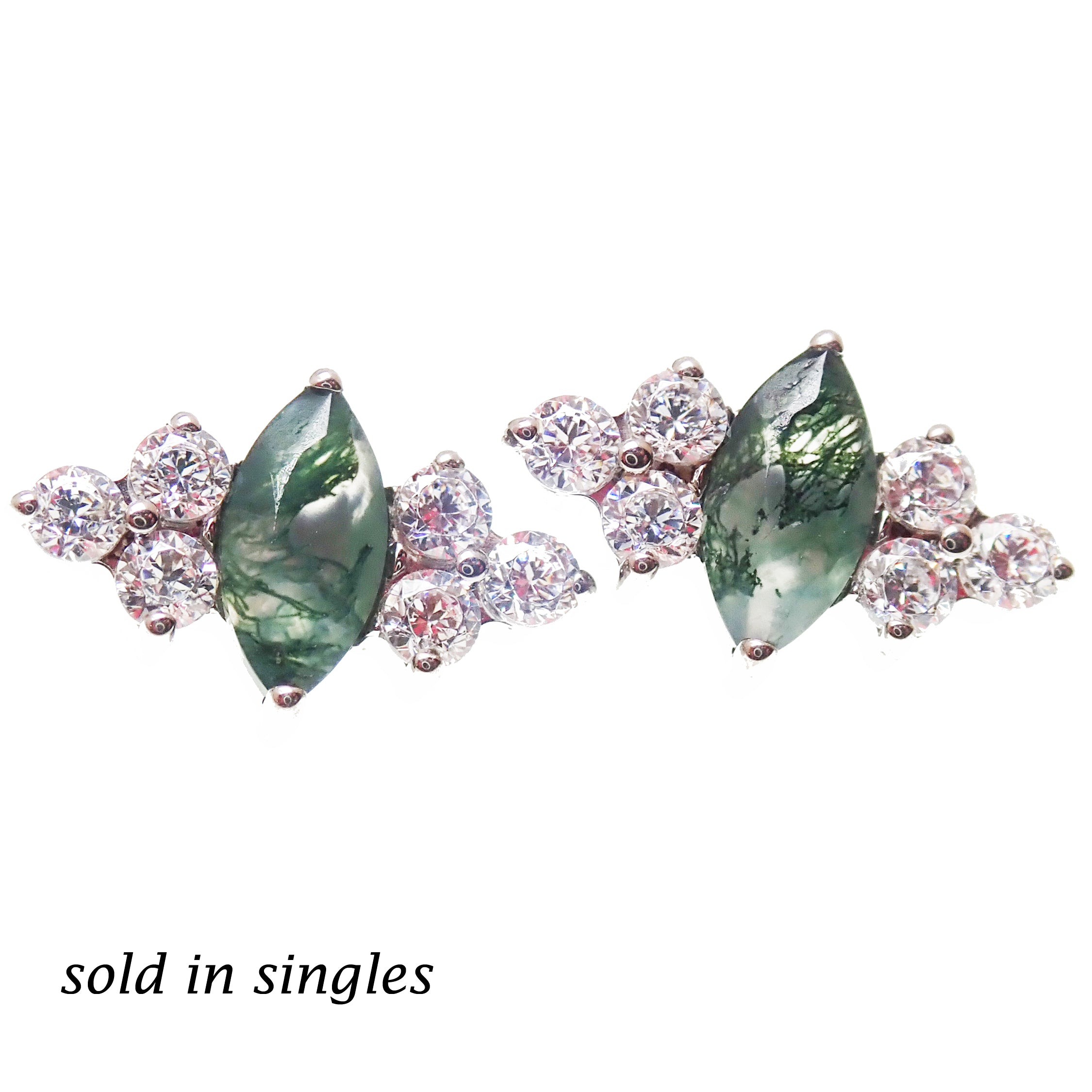 Moss Agate Marquise 0.9mm thread