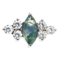 Moss Agate Marquise 0.9mm thread