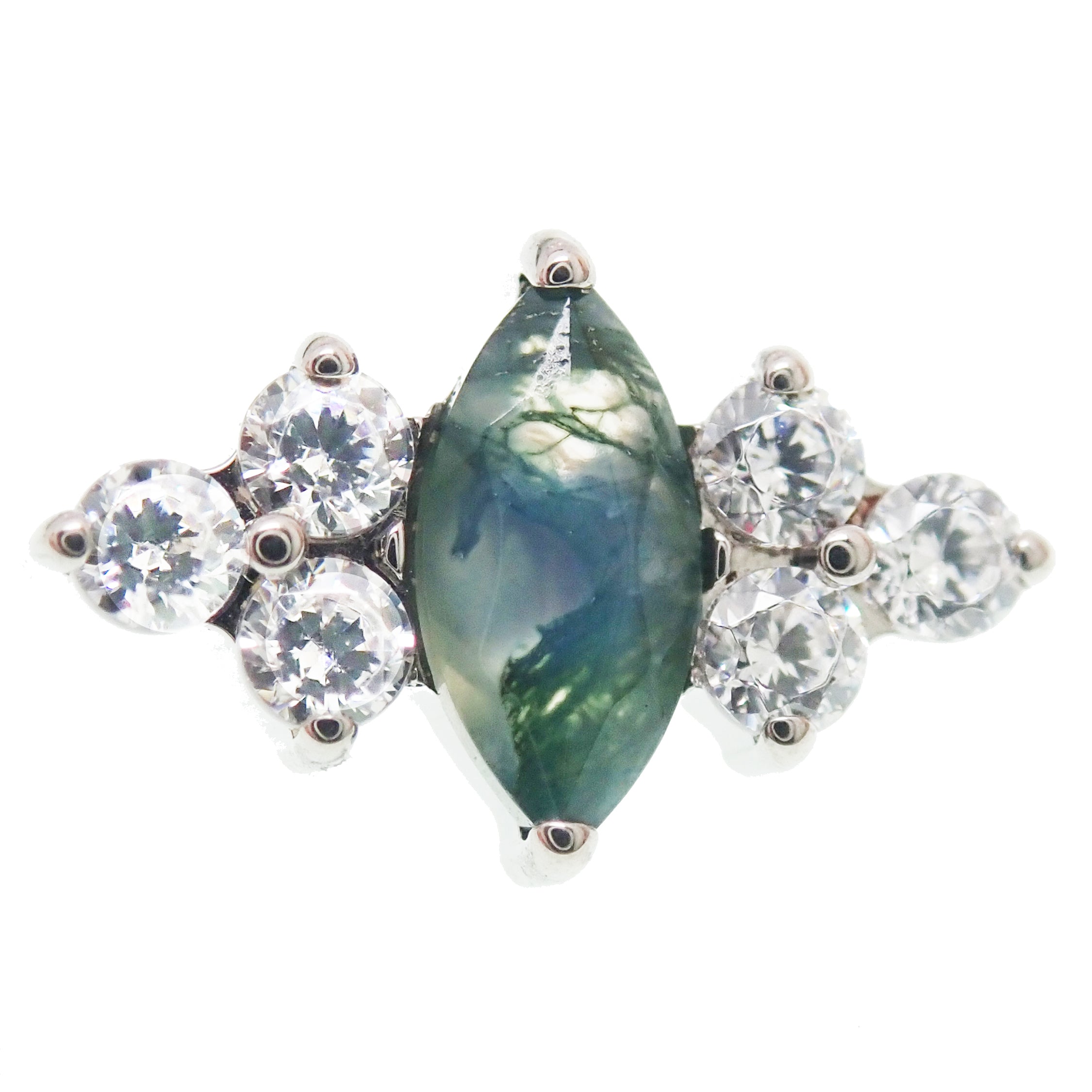 Moss Agate Marquise 0.9mm thread