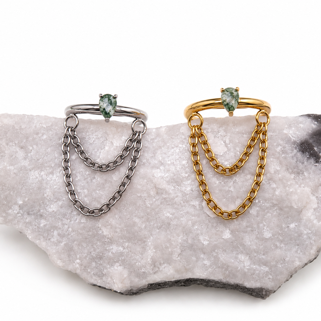 moss agate clicker wholesale body jewelry piercing