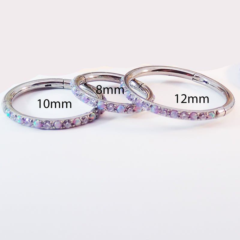 16g Titanium Opal & CZ Hinged Clickers