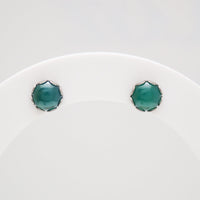 Implant grade Titanium Natural Stone 6mm Round Jade Earrings- Pair 20g