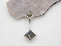Internally Threaded Natural Labradorite Navel Curve
