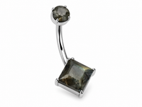 Internally Threaded Natural Labradorite Navel Curve
