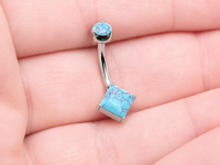 Internally Threaded Natural Turquoise Navel Curve