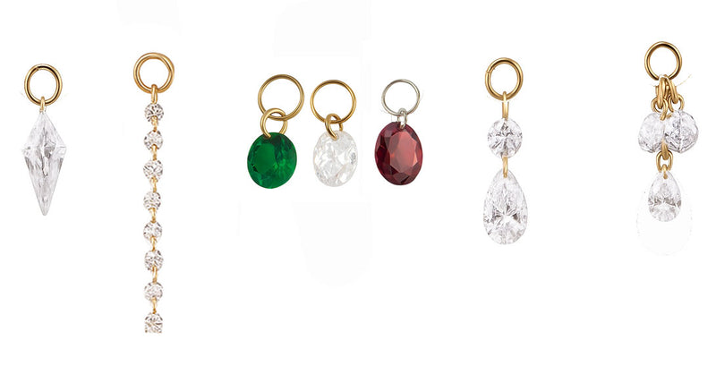 CZ Charm Add-Ons Fits Huggies Implant Grade ASTM F-136