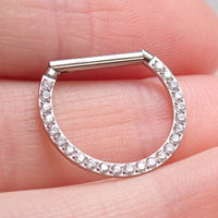 14g CZ Pavéd Nipple Shield Jewelry Implant titanium, Nipple clicker