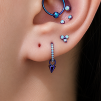 18g Titanium Hinged clicker fire opals