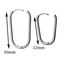 Implant Titanium Oval Hoop Earrings- 20g, 8mm or 10mm- Sold in Pairs