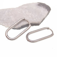 Implant Titanium Oval Hoop Earrings- 20g, 8mm or 10mm- Sold in Pairs
