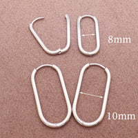 Implant Titanium Oval Hoop Earrings- 20g, 8mm or 10mm- Sold in Pairs