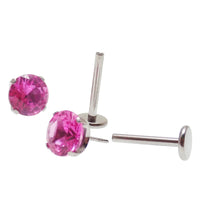 20g Threadless Push Fit Fuchsia Earrings