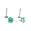 20g Threadless Push Fit Emerald CZ Earrings