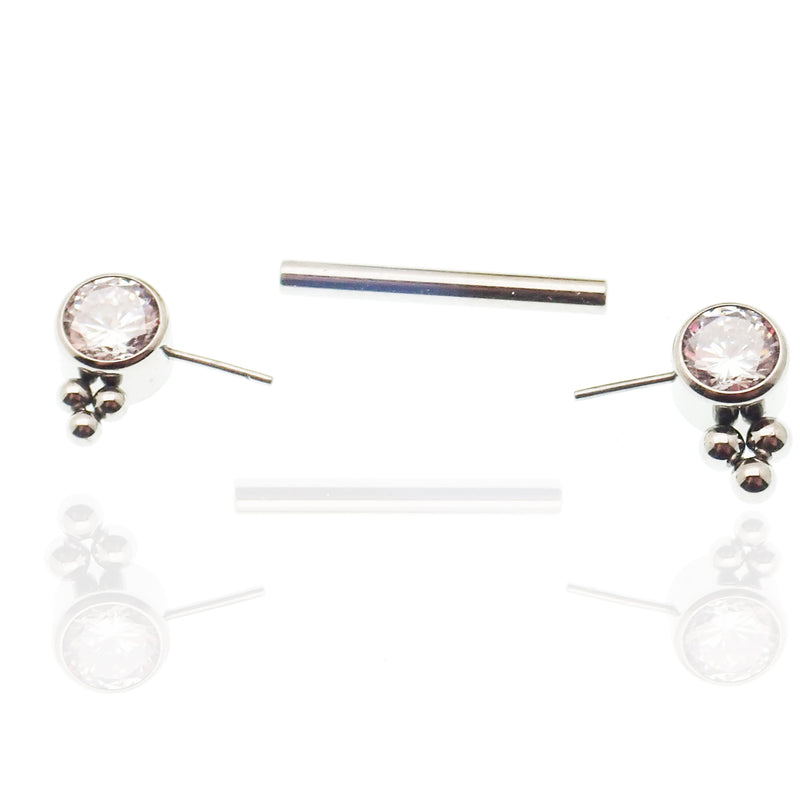 Threadless Complete Nipple Barbell 14g/14mm