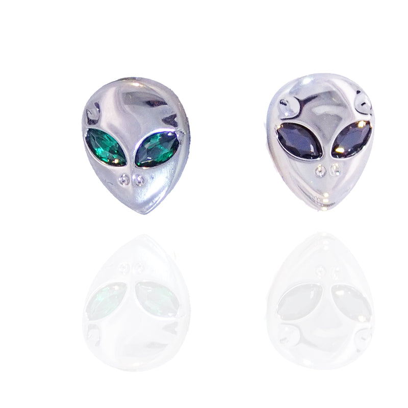 Threadless Titanium  Alien Head with CZ eyes